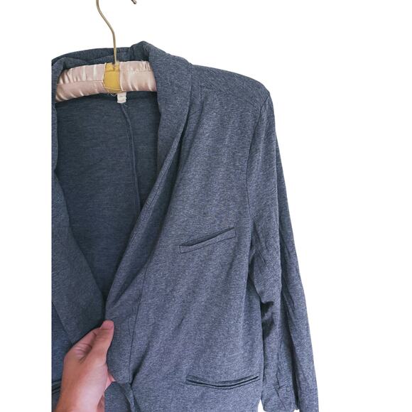 Soft Joie Gray Jersey Knit Blazer Jacket Medium Lounge Quiet Luxury Career Cozy - Picture 8 of 9